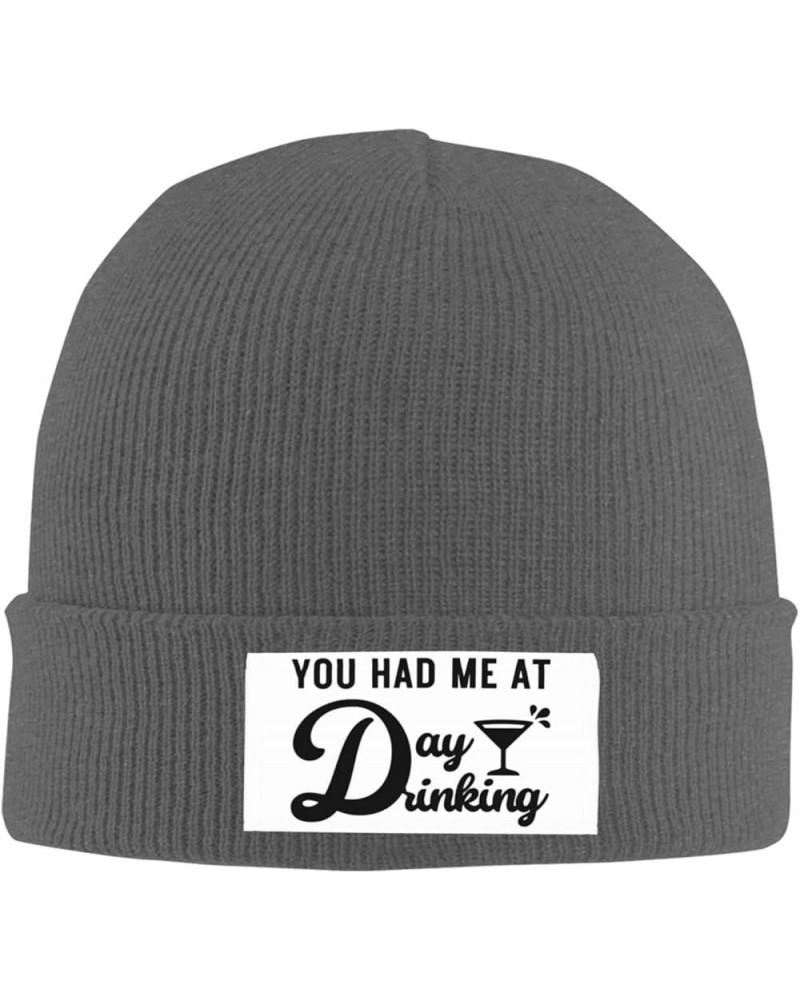 You Had Me at Day Drinking Soft Warm Beanie Hat Unisex Adult Black Women Men Knit Cap Deep Heather $13.85 Skullies & Beanies