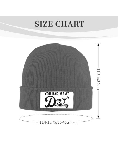 You Had Me at Day Drinking Soft Warm Beanie Hat Unisex Adult Black Women Men Knit Cap Deep Heather $13.85 Skullies & Beanies