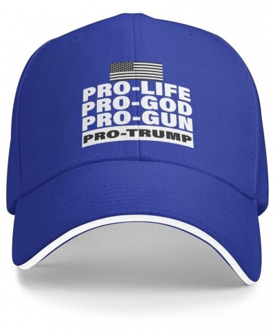 Hat Pro Life Pro Gun Pro God Pro Trump Baseball Cap Men Funny Ponytail Hat Trucker Hat Women Sun Hat Dad Cap Black Blue $11.3...