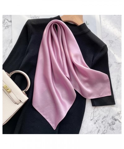 Solid Color Mulberry Silk Scarf - Lightweight 27" Square Neckerchief for Women's Neck Hair Head in Gift Wrapped Zs10. Taro Pu...