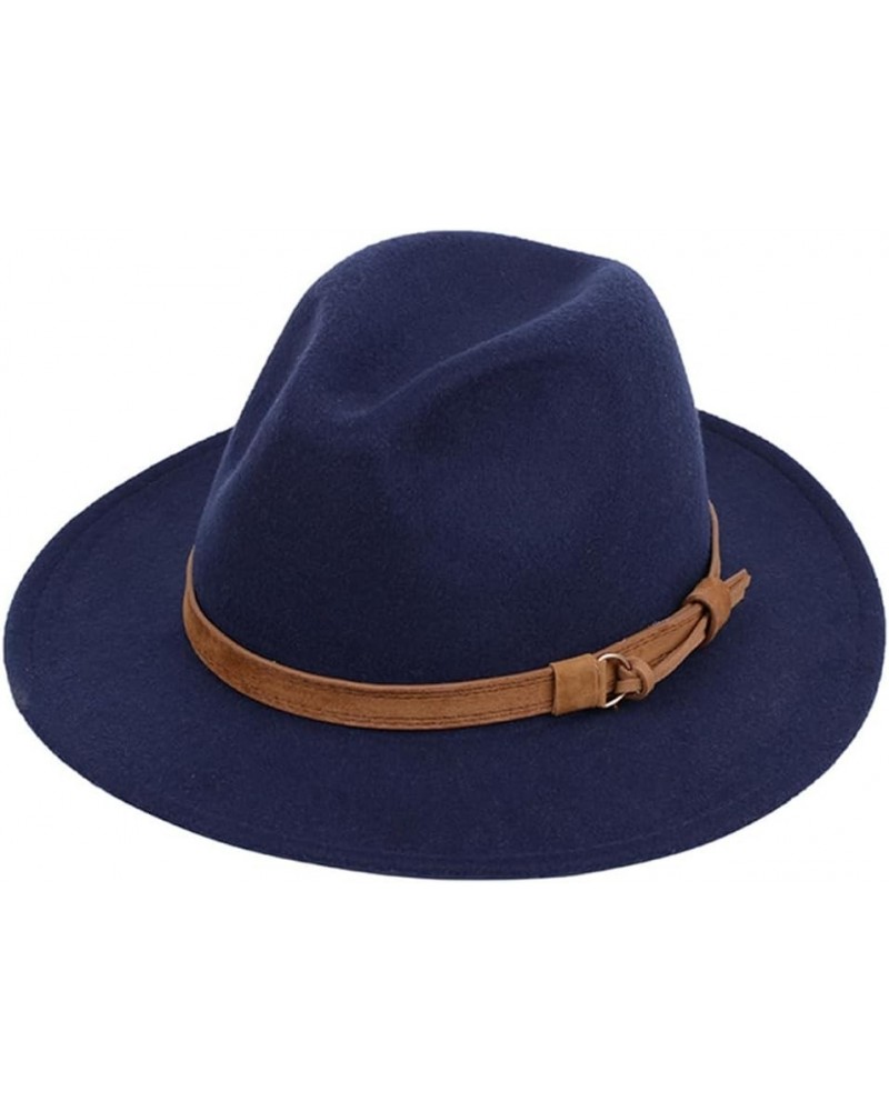 Womens Felt Hat Woolen Winter Felt Hats Men Black Top Jazz Hat Fedoras Sky Blue $18.86 Fedoras