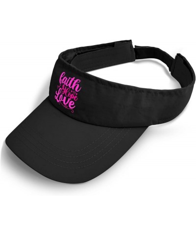 Sun Visor Breast Cancer Awareness Faith Hope Love Hats, Visor Hats for Men Golf Hats Cute Sports Visor Caps Allblack $11.43 S...