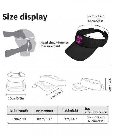 Sun Visor Breast Cancer Awareness Faith Hope Love Hats, Visor Hats for Men Golf Hats Cute Sports Visor Caps Allblack $11.43 S...