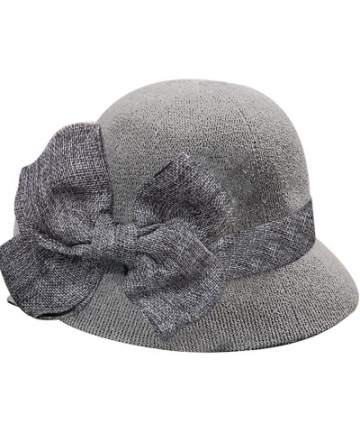 Fashion Women Sun Beach Hat Cap Summer Hat Fisherman Soft Bow Baseball Caps Coneflower Blue Grey $7.39 Bucket Hats