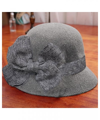 Fashion Women Sun Beach Hat Cap Summer Hat Fisherman Soft Bow Baseball Caps Coneflower Blue Grey $7.39 Bucket Hats