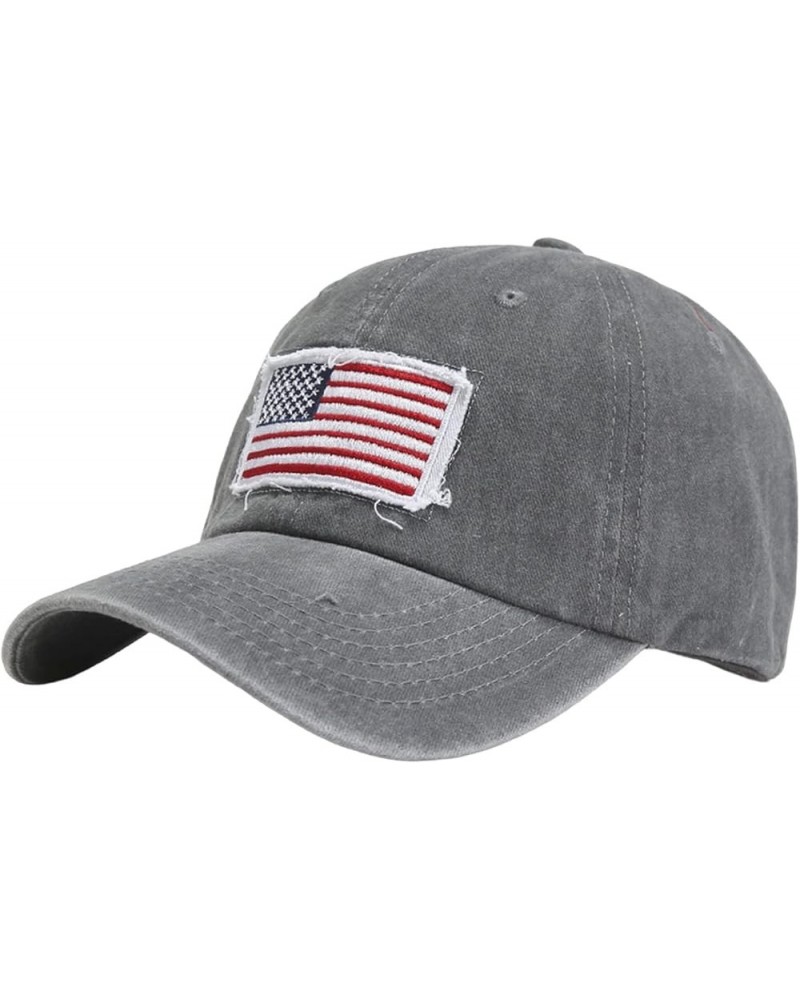 Unisex Duck Tongue Hat Men Women Hat Fashion Baseball Cap Independence Day Flag Denim Buckle Youth Baseball Hats Grey $5.16 B...