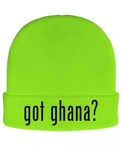 got Ghana? - Soft Adult Beanie Cap Neon Green $13.29 Skullies & Beanies