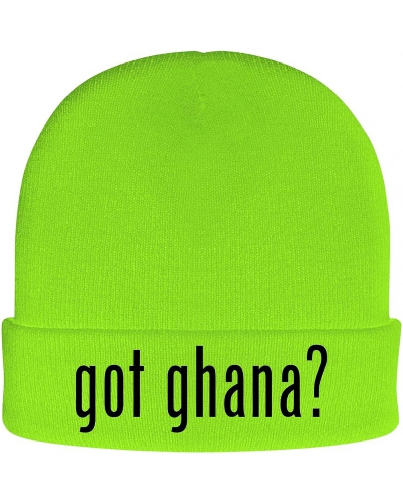 got Ghana? - Soft Adult Beanie Cap Neon Green $13.29 Skullies & Beanies