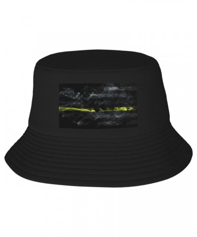 Smoke Style United States Thin Yellow Line Flag Bucket Hat for Women Men Bucket Hats Summer Sun Hats Beach Travel Fishing Gol...