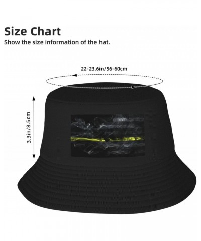 Smoke Style United States Thin Yellow Line Flag Bucket Hat for Women Men Bucket Hats Summer Sun Hats Beach Travel Fishing Gol...