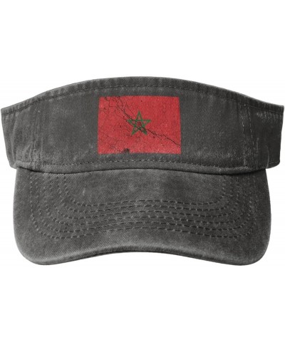 Flag of Morocco Texture Effect Sun Hat Sun Visor Hats for Women Men Baseball Cap Golf Hats Deep Heather $11.60 Visors