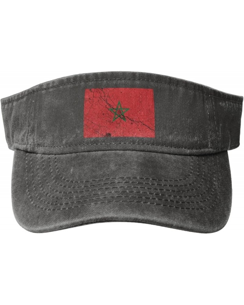 Flag of Morocco Texture Effect Sun Hat Sun Visor Hats for Women Men Baseball Cap Golf Hats Deep Heather $11.60 Visors