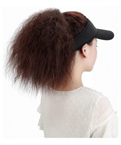 Ladies Breathable Caps with Hair Extension Synthetic Hair Wig Baseball Hat with Hair Attached Kinky Curly Adjustable B $10.14...