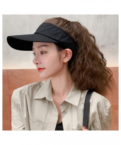 Ladies Breathable Caps with Hair Extension Synthetic Hair Wig Baseball Hat with Hair Attached Kinky Curly Adjustable B $10.14...