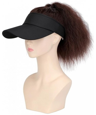 Ladies Breathable Caps with Hair Extension Synthetic Hair Wig Baseball Hat with Hair Attached Kinky Curly Adjustable B $10.14...