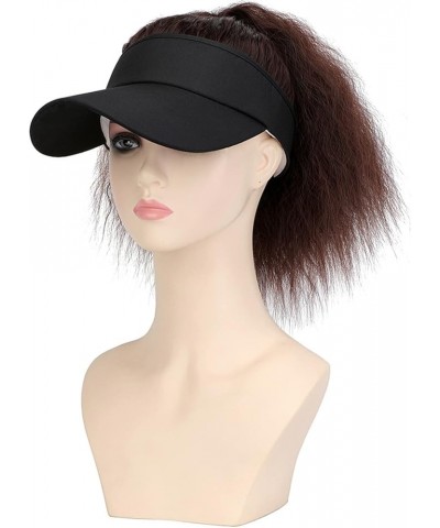 Ladies Breathable Caps with Hair Extension Synthetic Hair Wig Baseball Hat with Hair Attached Kinky Curly Adjustable B $10.14...