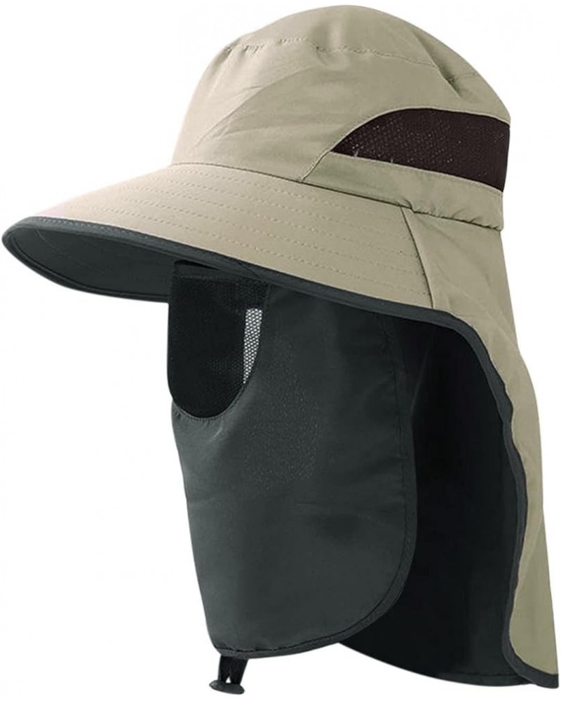 Sun Fishing Adjustable Protection and Solid Men's Color Women's Hiking Travel Out Hat Cap Summer Cap for Men Beige $9.77 Sun ...