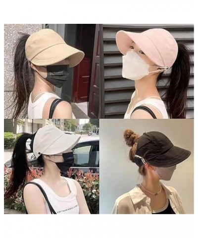 Women's Large Brim UV Protection Empty Top Sun Hat,Wide Brim Outdoor Hats for Women,Beach Hiking Hollow Top Sun Hat Apricot P...