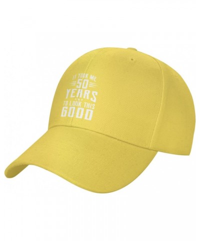 50th Birthday Gift - It Took Me 50 Years to Look This Good Baseball Hats for Men Adjustable Dad Hat,Yellow $10.80 Baseball Caps