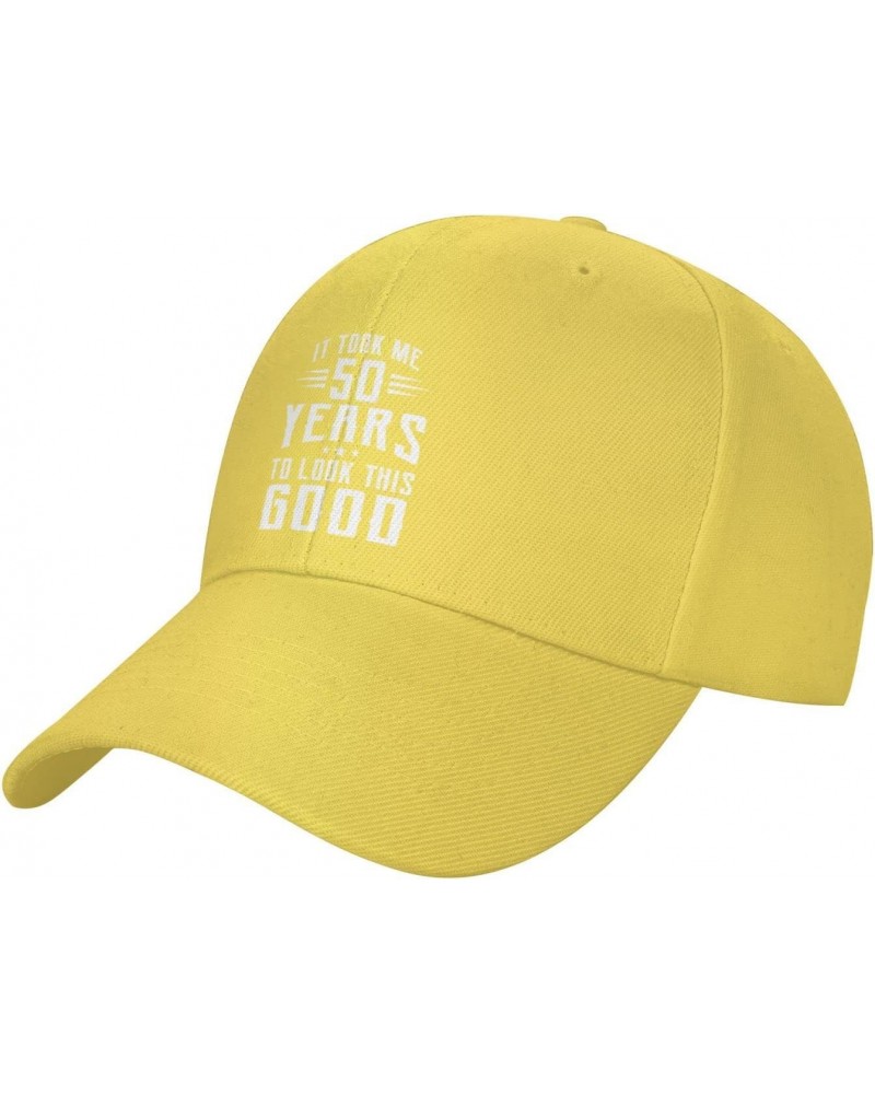 50th Birthday Gift - It Took Me 50 Years to Look This Good Baseball Hats for Men Adjustable Dad Hat,Yellow $10.80 Baseball Caps