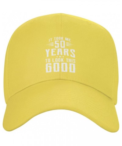 50th Birthday Gift - It Took Me 50 Years to Look This Good Baseball Hats for Men Adjustable Dad Hat,Yellow $10.80 Baseball Caps