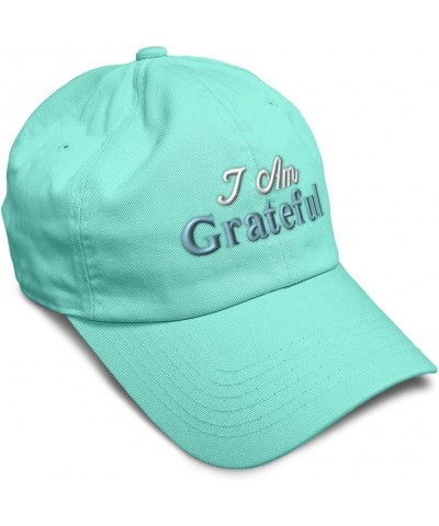 Soft Baseball Cap I Am Grateful Cotton Dad Hats for Men & Women Mint $16.79 Baseball Caps