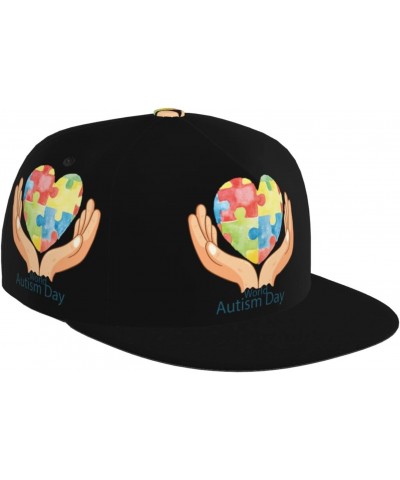 World Autism Day Flat Bill Brim Baseball Cap Cool Hip Hop Trucker Hat Men Women Adjustable Baseball Caps Black $11.84 Basebal...