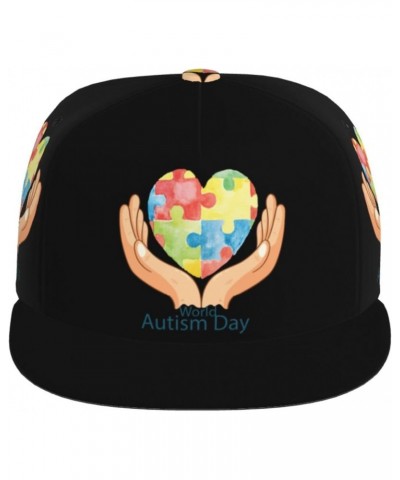 World Autism Day Flat Bill Brim Baseball Cap Cool Hip Hop Trucker Hat Men Women Adjustable Baseball Caps Black $11.84 Basebal...