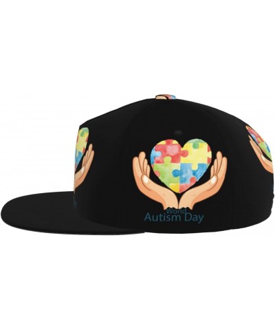 World Autism Day Flat Bill Brim Baseball Cap Cool Hip Hop Trucker Hat Men Women Adjustable Baseball Caps Black $11.84 Basebal...