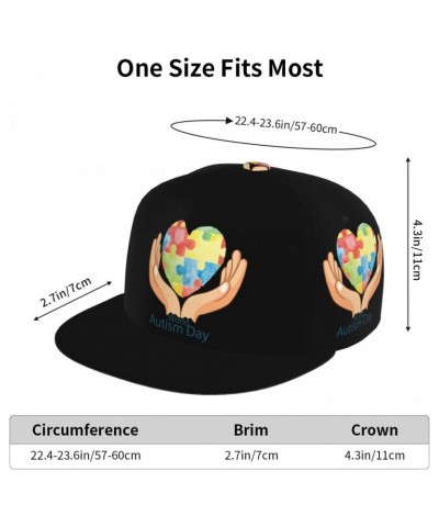 World Autism Day Flat Bill Brim Baseball Cap Cool Hip Hop Trucker Hat Men Women Adjustable Baseball Caps Black $11.84 Basebal...