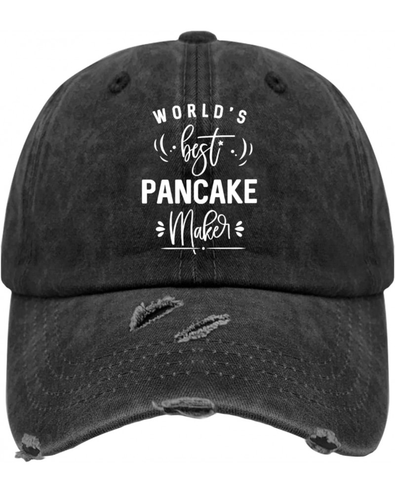 World's Best Pancake Maker Hat for Women Washed Distressed Baseball Cap Fashion Washed Ball Cap $13.56 Baseball Caps