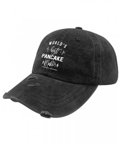 World's Best Pancake Maker Hat for Women Washed Distressed Baseball Cap Fashion Washed Ball Cap $13.56 Baseball Caps