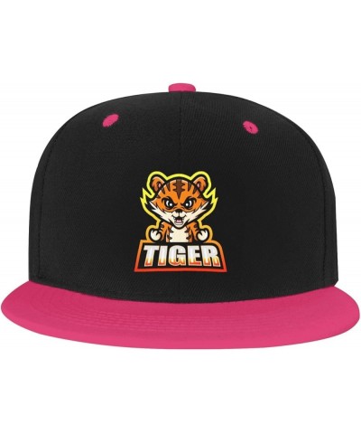 Handsome Tiger Baseball Cap for Men Women Snapback Hat Adjustable Flat Bill Hats Pink $11.87 Baseball Caps