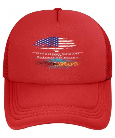 Trucker Hat Mesh Baseball Cap Adjustable Dad Hat Unisex Red $8.35 Baseball Caps