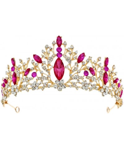 Wedding Party Bridal Headband Crown Vintage Baroque Hair Jewelry Crystal Tiara Crown For Women rose gold black $16.67 Headbands