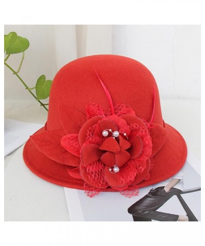 Ladies Casual Caps Women Autumn and Winter Flowers Round Top Casual Fisherman's Basin Cap Small Bowler Hats F $9.54 Sun Hats