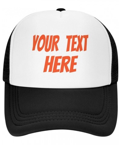 Custom Hat,Custom Logo Caps Your Design Here,Add Your Own Text and Design,Classic Mens Womens Trucker Hat Black $8.10 Basebal...