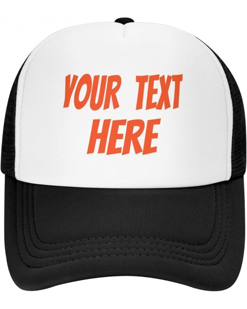 Custom Hat,Custom Logo Caps Your Design Here,Add Your Own Text and Design,Classic Mens Womens Trucker Hat Black $8.10 Basebal...