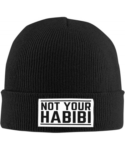 Not Your Habibi Knit Hat Beanie Winter Hat Men Women Warm Knitted Brimless Cap Black $13.01 Skullies & Beanies