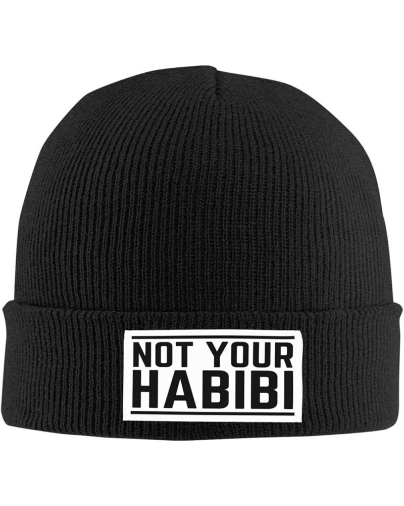 Not Your Habibi Knit Hat Beanie Winter Hat Men Women Warm Knitted Brimless Cap Black $13.01 Skullies & Beanies