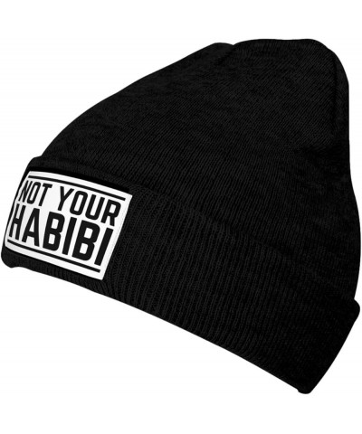 Not Your Habibi Knit Hat Beanie Winter Hat Men Women Warm Knitted Brimless Cap Black $13.01 Skullies & Beanies