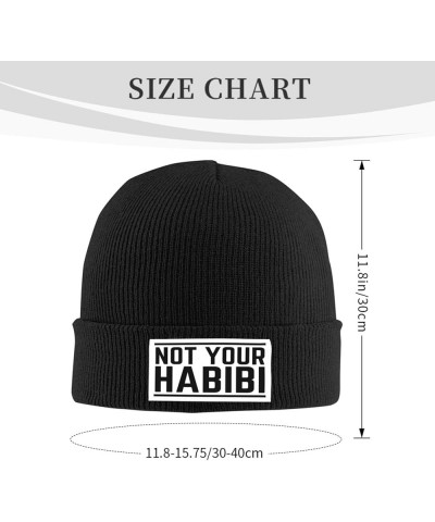 Not Your Habibi Knit Hat Beanie Winter Hat Men Women Warm Knitted Brimless Cap Black $13.01 Skullies & Beanies