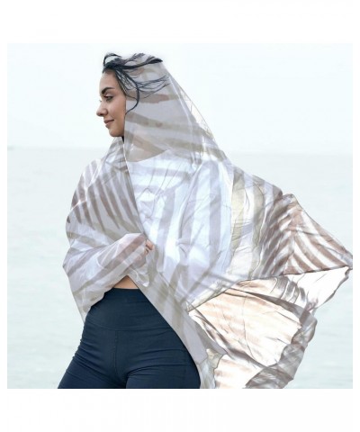 Scarf for Women Lightweight Spring Fall Winter Scarves Shawl Wraps Light Brown Palm Leaves $11.17 Scarves