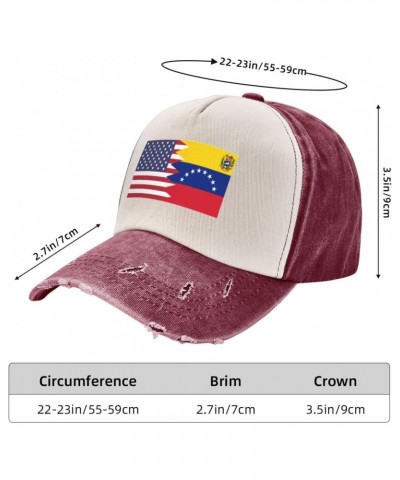 America Venezuela Friendship Flag Upgrade Your Style with Funny Adjustable Cotton Baseball Caps for Men and Women Dark Red $1...