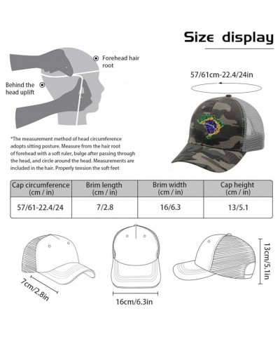 Flag Map Mesh Brazil Baseball Hat Funny Golf Hat for Men Gifts for Her Workout Camo3 $13.26 Baseball Caps