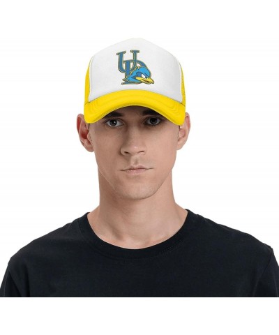 University of Delaware Logo Trucker Hats for Both Men and Women - Mesh Baseball Snapback Hats Yellow $13.05 Baseball Caps