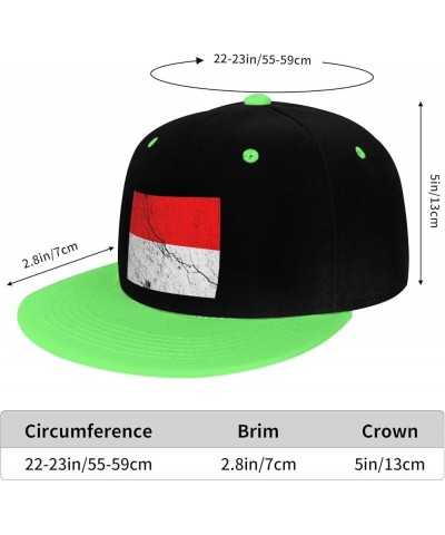 Flag of Indonesia Texture Effect Snapback Hat for Men Women Baseball Cap Trucker Flat Bill Hats Dad Caps Green $14.06 Basebal...