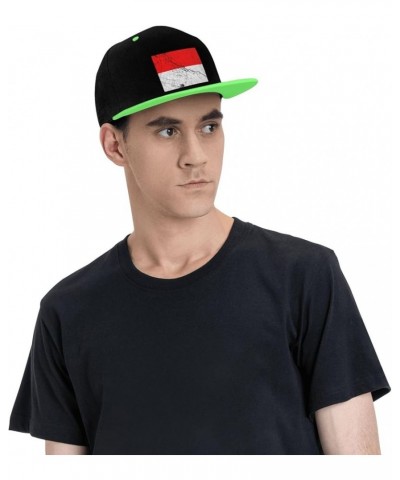 Flag of Indonesia Texture Effect Snapback Hat for Men Women Baseball Cap Trucker Flat Bill Hats Dad Caps Green $14.06 Basebal...