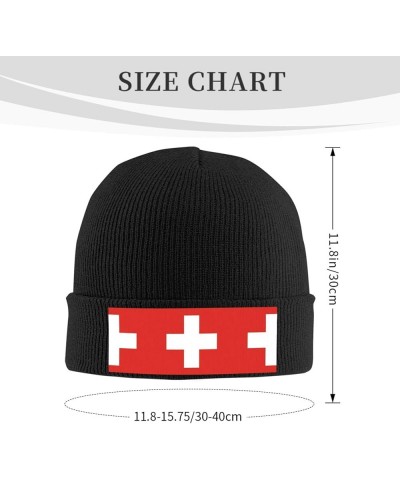 Swiss Flag Soft and Warm Knit Hat for Men and Women - Black Beanie for Outdoor Activities and Stylish Accessory Black $12.29 ...