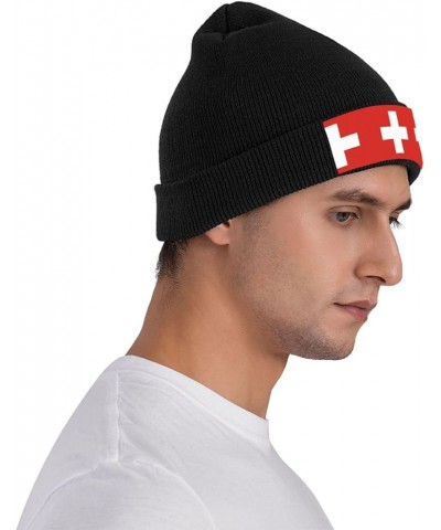 Swiss Flag Soft and Warm Knit Hat for Men and Women - Black Beanie for Outdoor Activities and Stylish Accessory Black $12.29 ...